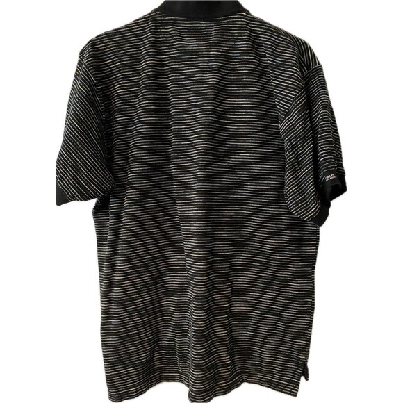 Chaps Ralph Lauren size XL black striped Polo 100% cotton short sleeve - Picture 2 of 7